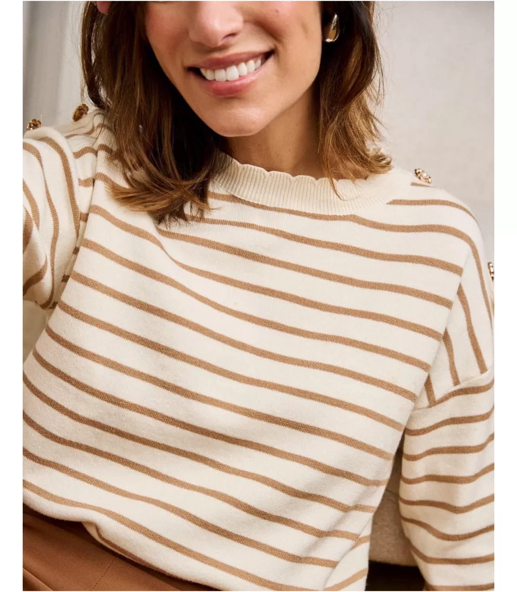 jersey_rayas_beiga_7.webp Polin et moi Jersey Rayas Beiga> CARDIGANS Y JERSEIS